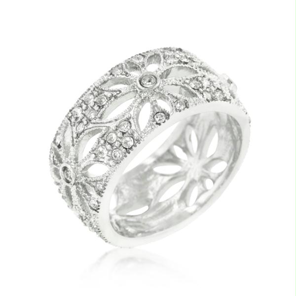 Picture of Crystal Floral Filigree Band- <b>Size :</b> 05
