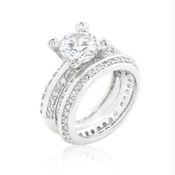 Picture of CZ Round Cut Pave Ring Set- <b>Size :</b> 05