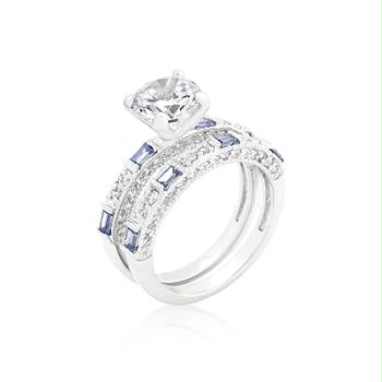 Picture of Clear and Tanzanite CZ Ring Set- <b>Size :</b> 05