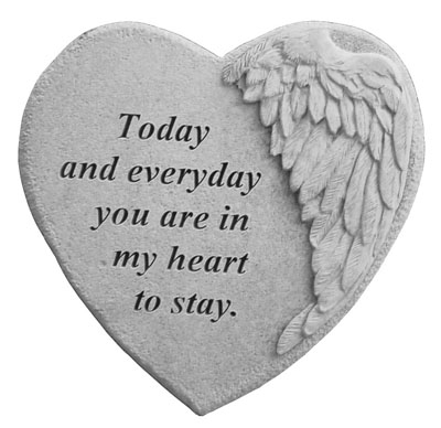 08903 Winged Heart Memorial Stone - Today And Everyday...