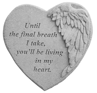 Winged Heart Memorial Stone - Until The Final Breath...