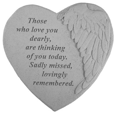 08906 Winged Heart Memorial Stone - Those Who Love You...