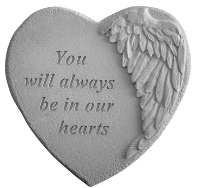 08910 Winged Heart Memorial Stone - You Will Always Be...