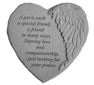 Winged Heart Memorial Stone - A Pet Is Such...