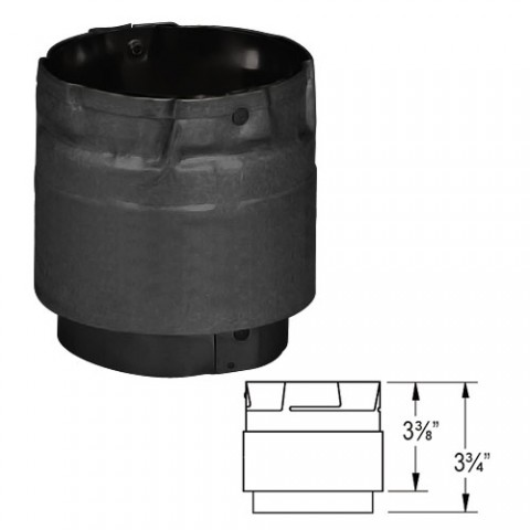 4'' PelletVent Pro Black Appliance Adapter