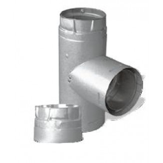 Picture of Dura-Vent 3PVP-T 3&apos;&apos; PelletVent Pro Galvalume Single Tee with Clean-Out Tee Cap