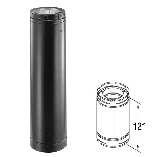 4'' x 6-5/8'' DirectVent Pro 12'' Black Chimney Pipe
