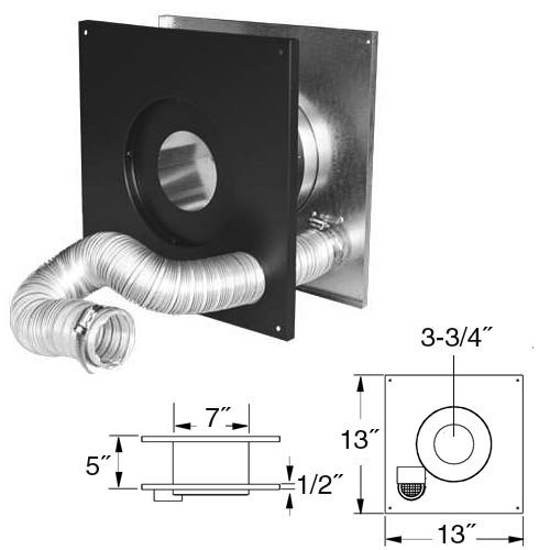 3'' PelletVent Pro Wall Thimble Air Intake Kit