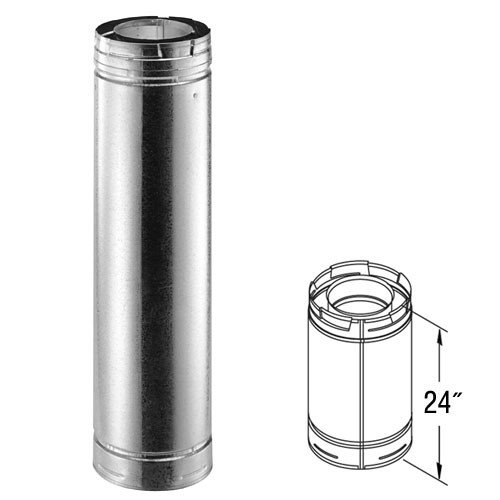 Picture of Dura-Vent 46DVA-24 4&apos;&apos; x 6-5/8&apos;&apos; DirectVent Pro 24&apos;&apos; Galvanized Chimney Pipe