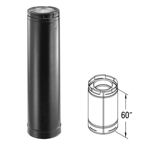 58DVA-60B 5'' x 8'' Inner Diameter Galvanized 60'' Pipe Length - Black