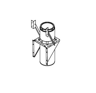 9472GA 6'' Class A Chimney Pipe Adjustable Galvanized Tee Support Bracket