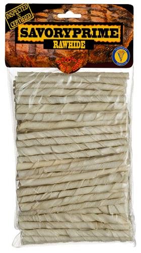 Picture of Savory Prime 00017 100 Count 5 in. White Rawhide Twist Sticks