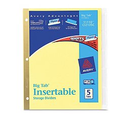 Picture of Avery 11110 Avery 11110 Clear Insertable Dividers 5 Count