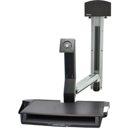 Picture of Ergotron Styleview Sit-stand Combo System With Worksurface  Small Black Cpu Holder