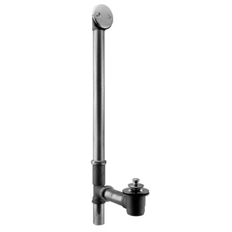 Twist and Close Bath Waste and Overflow with 2-Hole Faceplate - Powder Coat Flat Black