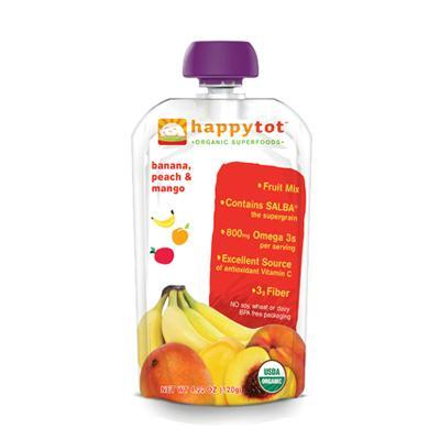 Picture of Happy Tot AY64986 Happy Tot Organic Stage 4 Pouch Food Banana- Mango & Peach -16x4.22 Oz