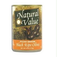 Picture of Natural Value B22915 Natural Value Pitted Medium Black Olives  -12x6oz