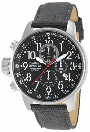 Picture of Invicta 11519 Mens Force Chronograph Stainless Steel Case Black Dial Leather and Nylon Strap Watch