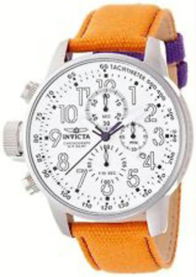 Picture of Invicta 12073 Mens Stainless Steel Case Quartz Specialty White Tone Dial Nylon and Leather Strap Watch