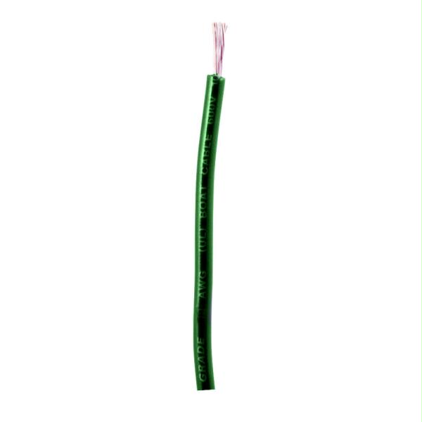 Primary Wire, Marine, 10 AWG, 1C C, Green, Vinyl, Stranded, 600V, 100 ft.