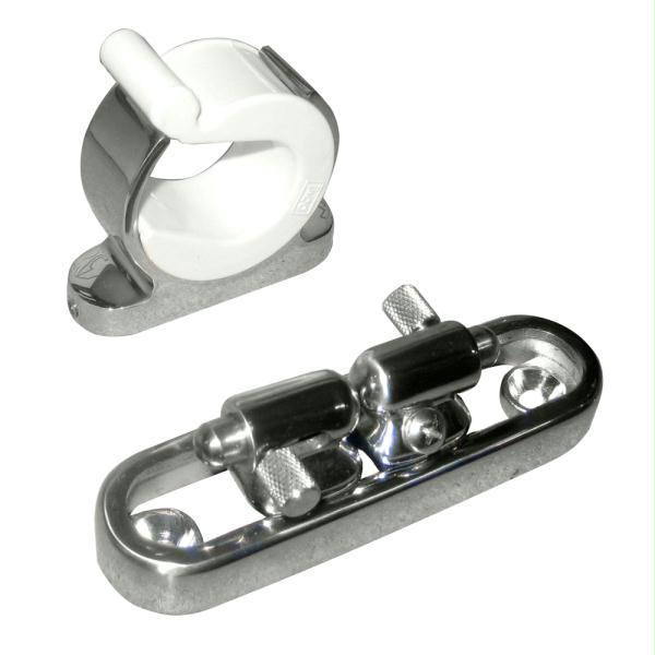Picture of Taco Metals F16-2810-1 TACO  Stainless Steel Adjustable Reel Hanger Kit with Rod Tip Holder - Adjusts from 1.875&quot; - 3.875&quot;