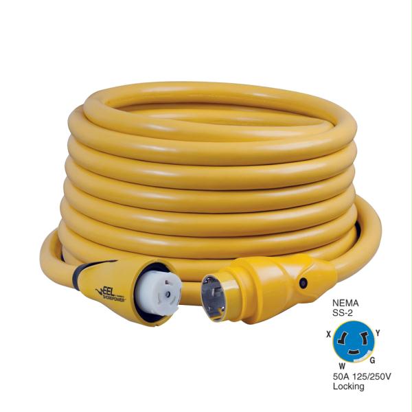 Picture of Marinco CS504-50 Marinco CS504-50 EEL 50A 125V-250V Shore Power Cordset - 50 in. - Yellow