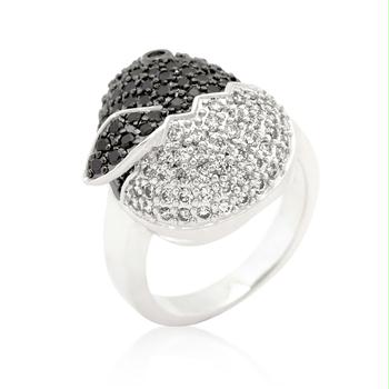 Picture of Black and White CZ Baby Chick Ring- <b>Size :</b> 05