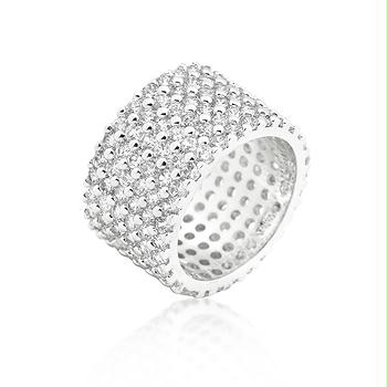 Picture of Silvertoned Wide Pave CZ Ring- <b>Size :</b> 08