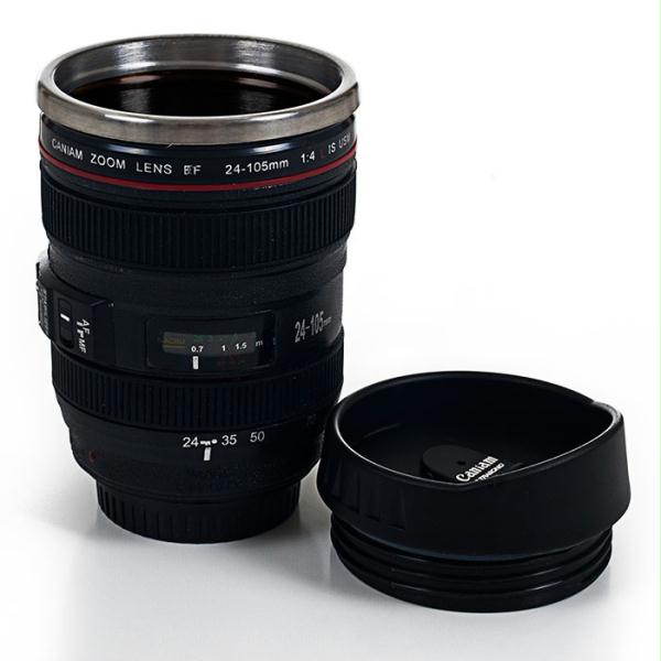 Picture of Camera Lens Coffee Mug with Lid by Whetstone