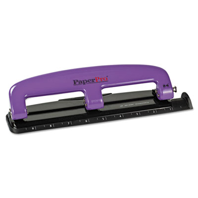 Picture of Accentra 2105 12-Sheet Capacity Compact Three-Hole Punch&#44; Rubber Base&#44; Purple-Black