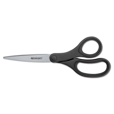 Picture of Acme United 15585 KleenEarth Basic Plastic Handle Scissors- 8 in. Length- Pointed- Black- 3-PK