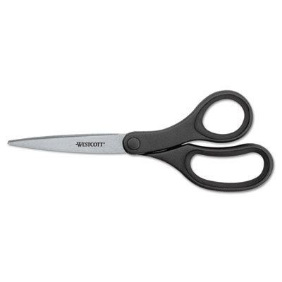 Picture of Acme United 15583 KleenEarth Basic Plastic Handle Scissors- 8 in. Length- Pointed- Black