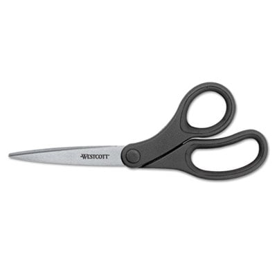 Picture of Acme United 15582 KleenEarth Basic Plastic Handle Scissors- 7 in. Length- Pointed- Black