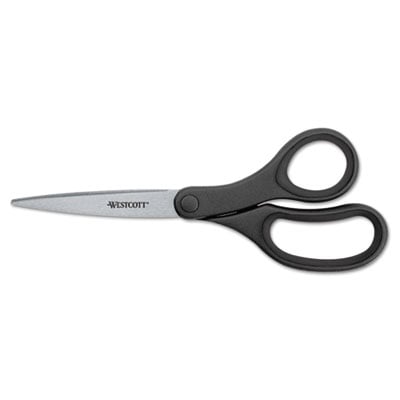 Picture of Acme United 15586 KleenEarth Basic Plastic Handle Scissors&#44; 9 in. Length&#44; Pointed&#44; Black