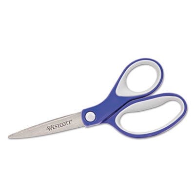 Picture of Acme United 15553 Straight KleenEarth Soft Handle Scissors- 7 in. length- Blue-Gray