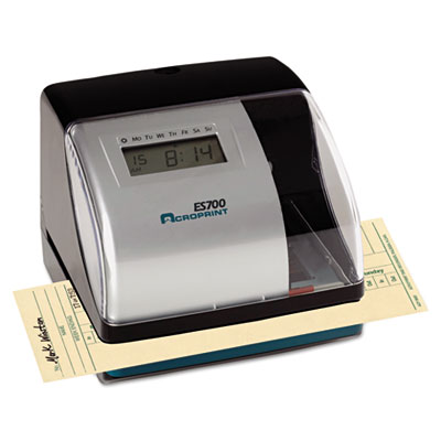 Picture of Acroprint Time Recorder 010182000 ES700 Digital AutomaticTime Recorder- Silver and Black