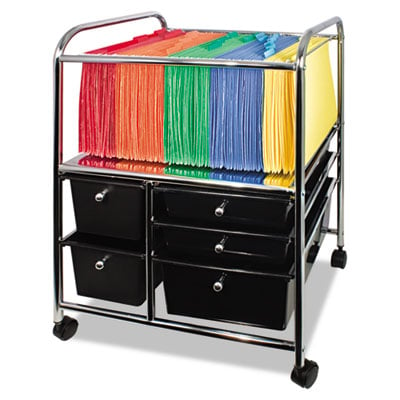 Picture of Advantus 34100 Letter-Legal File Cart with 5 Storage Drawers&#44; 15.25w x 21.88d x 28.88h&#44; Black