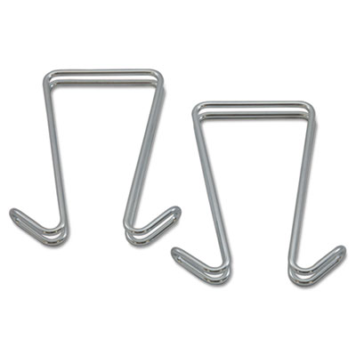 Picture of Alera CH2SR Double Sided Partition Garment Hook&#44; Silver&#44; Steel&#44; 2-PK