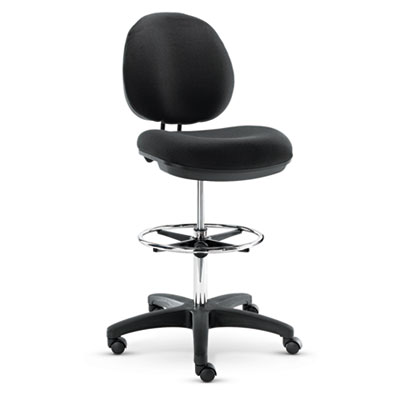 Picture of Alera IN4616 Interval Series Swivel Task Stool&#44; PVC-Free Faux Leather&#44; Black