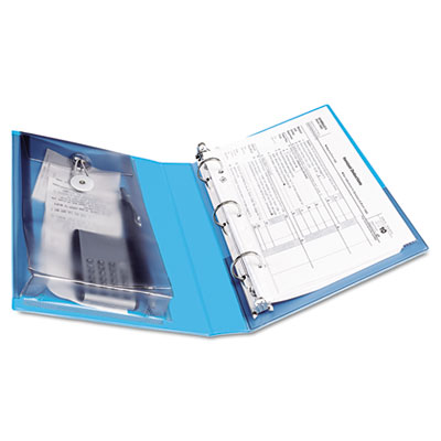 Picture of Avery 23014 Protect & Store View Binder with Round Rings- 5.5 x 8.5- 1 in. Capacity- Blue