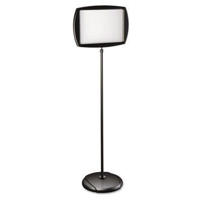 Picture of Bi-Silque Visual Communication Products SIG07060101 MasterVision Floor Stand Sign Holder- Rectangle- 15x11 sign- 66 in.H- Black Frame