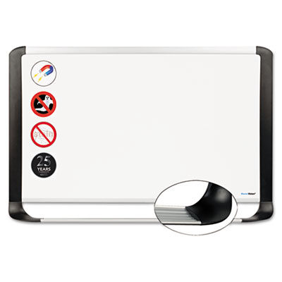 Picture of Bi-Silque Visual Communication Products MVI030401 MasterVision Porcelain Magnetic Dry Erase Board- 24x36- White-Silver