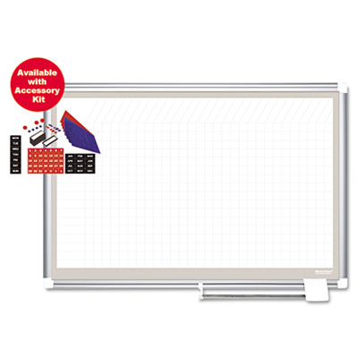 Picture of Bi-Silque Visual Communication Products GA03107830A MasterVision All-Purpose Planner with Accessories- 1x2 Grid- 36x24- Aluminum Frame