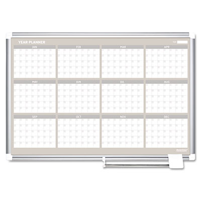 Picture of Bi-Silque Visual Communication Products GA03106830 MasterVision 12 Month Year Planner&#44; 36x24&#44; Aluminum Frame