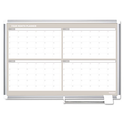 Picture of Bi-Silque Visual Communication Products GA03105830 MasterVision 4 Month Planner&#44; 36x24&#44; Aluminum Frame