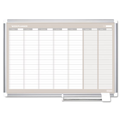 Picture of Bi-Silque Visual Communication Products GA0396830 MasterVision Weekly Planner&#44; 36x24&#44; Aluminum Frame