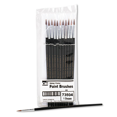 Picture of Charles Leonard 73504 Artist Brush- Size 4- Camel Hair- Round- 12-Pack