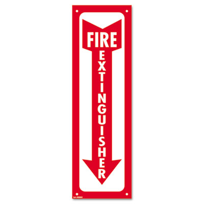 Picture of Consolidated Stamp 098063 Glow-In-The-Dark Safety Sign- Fire Extinguisher- 4 x 13- Red