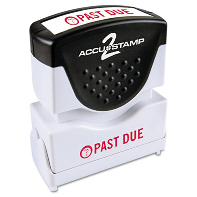 Picture of Consolidated Stamp 035571 Accustamp2 Shutter Stamp with Anti Bacteria&#44; Red&#44; PAST DUE&#44; 1.63 x .5