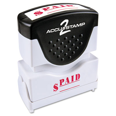 Picture of Consolidated Stamp 035578 Accustamp2 Shutter Stamp with Anti Bacteria&#44; Red&#44; PAID&#44; 1.63 x .5